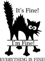 Its fine, I am fine, everything is fine, funny, frozen, shocked cat - free svg file for members