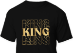 king, echo stacked text, black king, golden PNG sublimation and free svg file