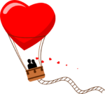 valentine air balloon, couple in love free svg file