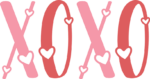 XOXO sign with hearts, valentines day - free svg file for members