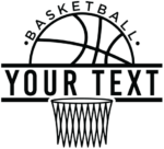 Basketball ball split text frame, basketball team shirt - free svg file for members