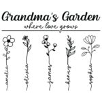 Grandmas garden where love grows, custom names - free svg file for members