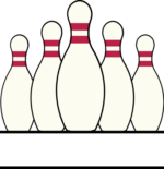 Bowling Pins monogram split name frames - free svg file for members