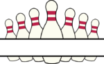 Bowling monogram, bowling pins split name frame - free svg file for members