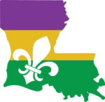 Mardi gras Louisiana flag, fleur de lis - free svg file for members