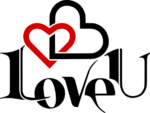 love u, heart, valentines day clipart image, free svg file