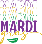 Mardi gras, fleur de lis, echo text, stacked text - free svg file for members
