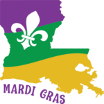Mardi gras flag, fleur de lis - free svg file for members