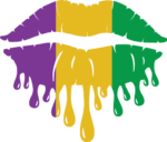 Mardi gras dripping kiss lips, mardi gras shirt design - free svg file for members