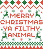 Merry christmas, ya filthy animal, funny ugly sweater - free svg file for members
