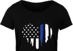 Police wife american flag heart, patriotric police girl tshirt design, - free svg file for members