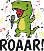 Dinosaur singing, roar, music free svg file