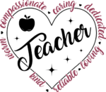 dedicated teacher, heart gift for teacher - free svg file for members