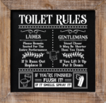 Toilet rules for ladies and gentlemans, wall decor - free svg file for members
