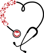 valentine stethoscope made of hearts, nurse gift - free svg file for members