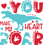 You make my heart roar, dinosaur, valentines day gift - free svg file for members