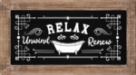Relax, unwind, renew, funny bathroom wall decor - free svg file for members