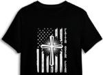 Faith over fear, christian cross, distressed USA flag free svg file