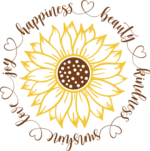 sunflower outline, Happiness, beauty, kindness, sunshine - free svg file for members