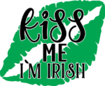Kiss me, i am irish, green lips, saint patricks day free svg file
