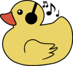 Music ducky, Rubber duck with headphones clipart image free svg file