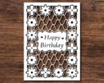 Happy birthday, beautiful floral greeting card - free svg file for members