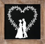 Wedding floral heart and bride groom, couple clipart image - free svg file for members