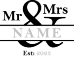 Wedding Svg, Mr and Mrs custom name, est 2023 - free svg file for members