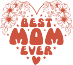 Best mom ever, heart made of flowers and words, mothers day gift free svg file