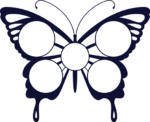 Butterfly clipart image, monogram circle frame free svg file