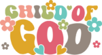 Trendy christians retro floral tshirt design, Child of god - free svg file for members