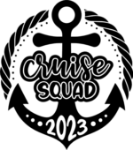 Cruise squad, 2023, anchor and rope in a circle, nautical - free svg file for members