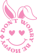Dont worry, be hoppy, happy face smiley emoji, easter decor - free svg file for members