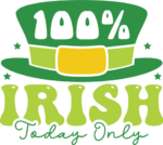 100% irish, today only, leprechaun hat, st patricks day free svg file