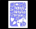 Happy birthday to you greeting card, video games player, baloons - free svg file for members