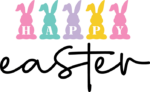 Happy easter, cute easter bunnies, easter decoration - free svg file for members