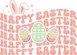 Happy easter, echo stacked text, easter Tshirt design free svg file