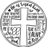 He is risen king, he strengthens me, jesus loves, my friend savior, christian cross - free svg file for members