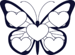 Heart butterfly clipart image, custom name frames free svg file