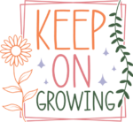 Keep on growing, floral double framed free svg file