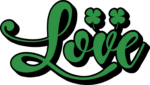 Love sign with clover leaves, saint patricks day tshirt design free svg file