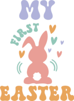 Kids bunny easter tshirt design, My first easter, bunny clipart image free svg file