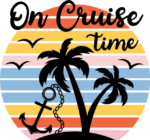 On cruise time, retro t-shirt design, palm trees, nautical - free svg file for members