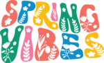 Spring vibes, floral groovy text, easter decor - free svg file for members