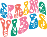 Retro groovy text, Spring vibes, easter decor - free svg file for members