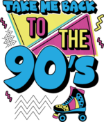 Take me back to the 90s, retro t-shirt design - free svg file for members