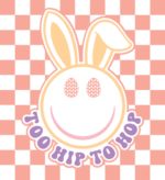 Too hip to hop, smiley emoji, bunny ears, easter decor free svg file