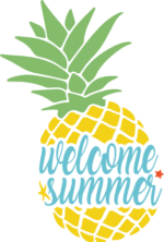 Welcome summer, split pineapple clipart image - free svg file for members