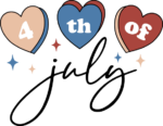 4th of july, hearts, independence day tshirt design - free svg file for members