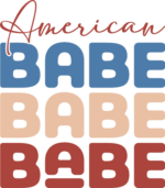 American babe, echo stacked text, 4th july t-shirt design - free svg file for members
